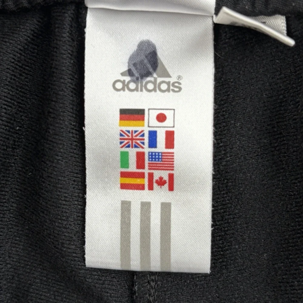 Vintage 2001 adidas 3 Stripe Track Pants Men's Medium Black Red Y2K Wide Leg